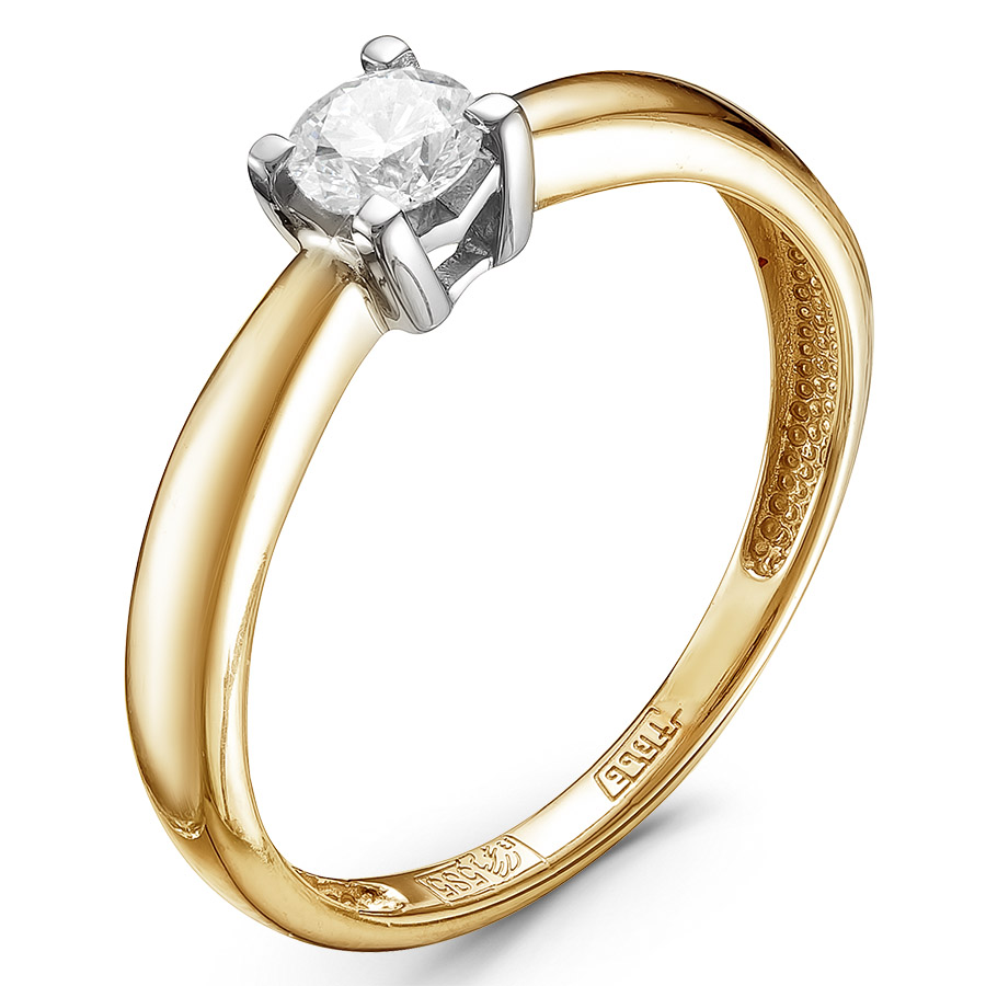 Кольцо, золото, бриллиант, красный, 01-2476